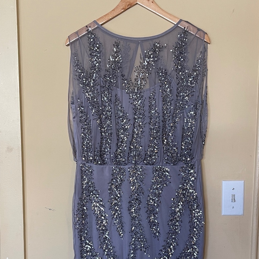 Aidan Mattox Gray Sequin Dress
